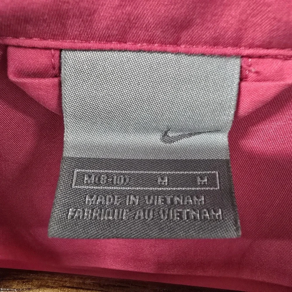 Nike Womens Medium Pink Full Zip Running Jacket Windbreaker Swoosh EUC